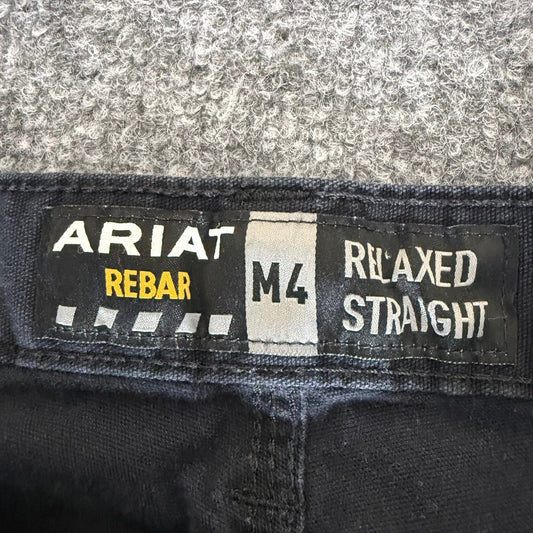Ariat Rebar M4 Pant Mens 34x32 (33x30) Black Relaxed Straight Canvas Double Knee