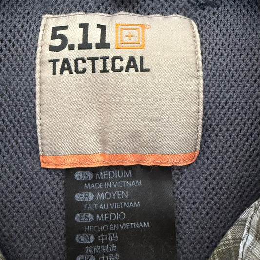 5.11 Tactical Plaid Shirt Short Sleeve Snap Button Casual Work Shirt Mens Medium