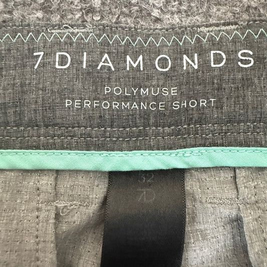 7 Diamonds Polymuse Performance Chino Shorts Mens 32 Grey Golf Activewear Casual