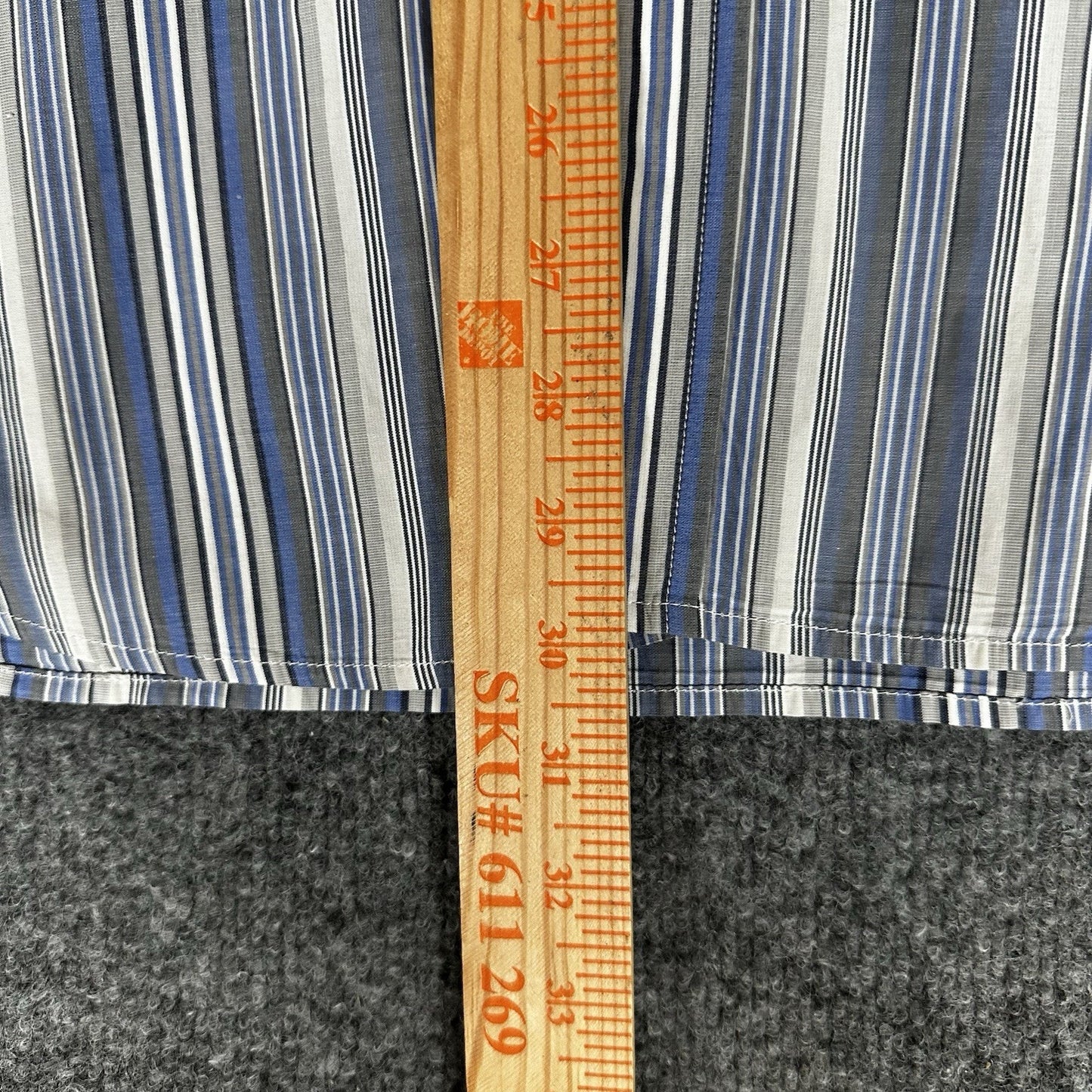 Faconnable Shirt Mens Large Blue Striped Casual Button Up Long Sleeve Adult