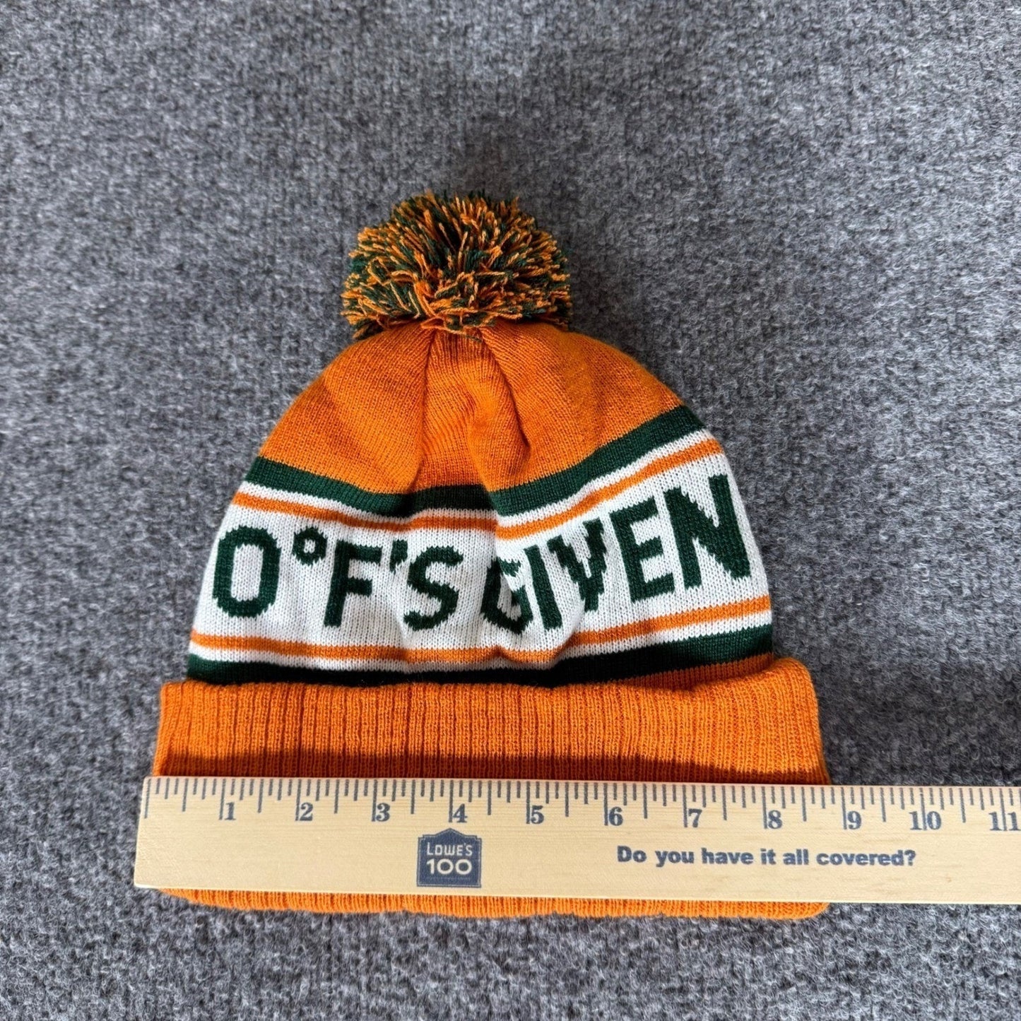 Jagermeister 0 Fs Given Beanie Hat Orange Green Pom Pom Winter Ski Knit Cap