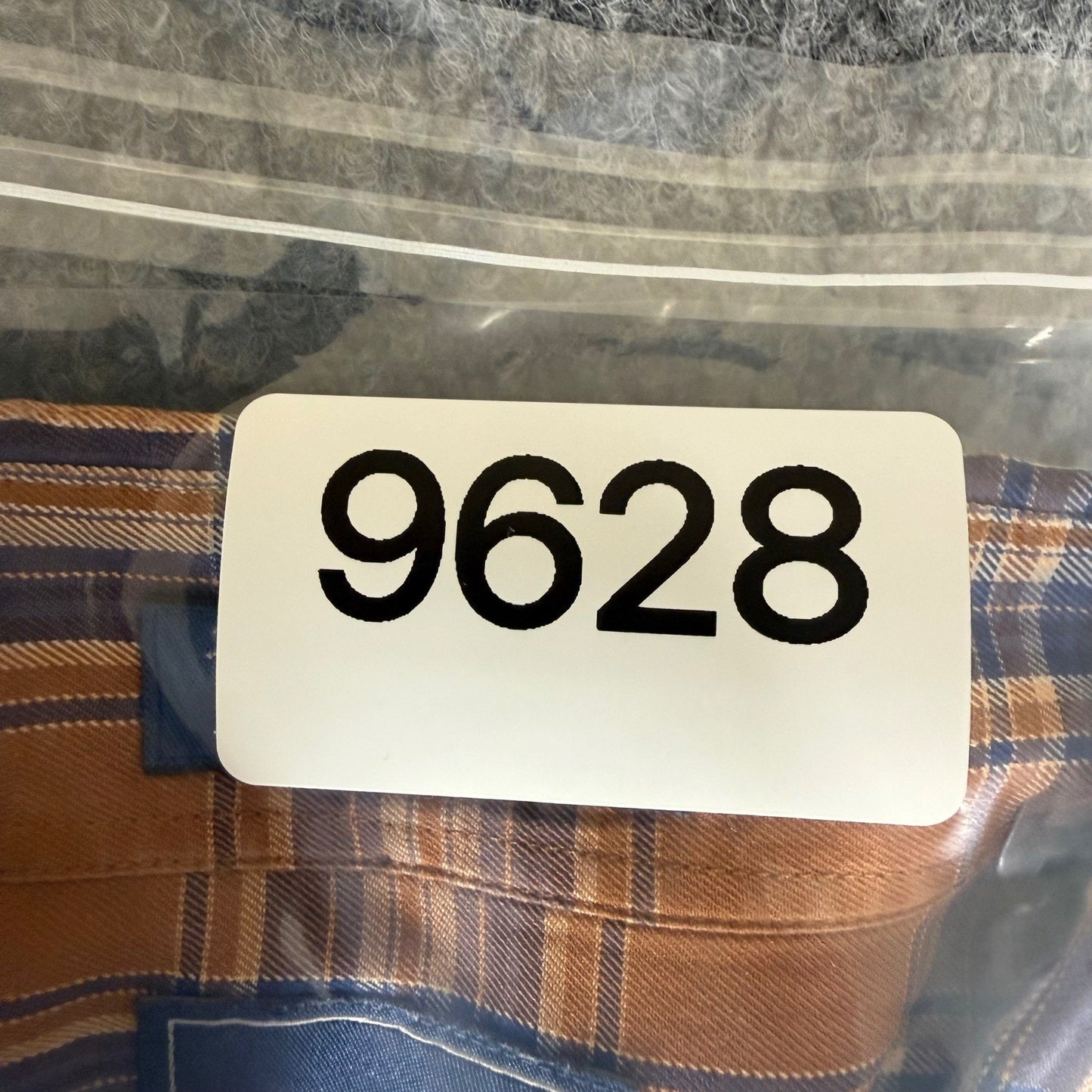 Faconnable Mens XL Orange Blue Plaid Cotton Button Down Shirt Long Sleeve Casual