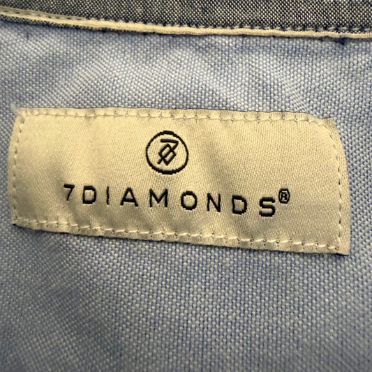 7 Diamonds Shirt Mens Large Striped Short Sleeve Button Up Casual Modern Comfort