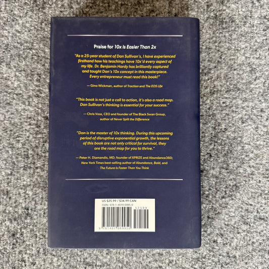 10x Is Easier Than 2x Hardcover Business Success Mindset Growth Strategy Book