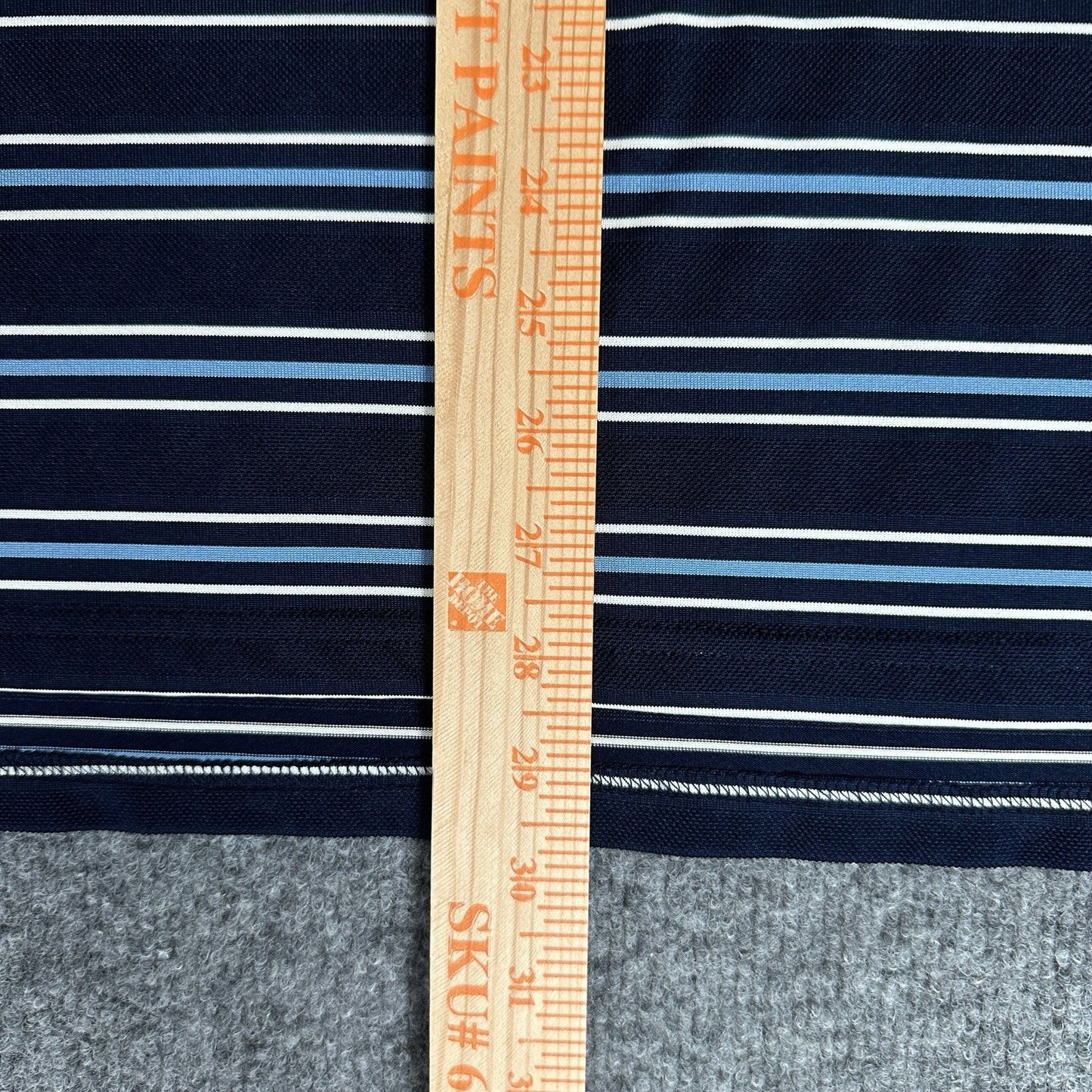 St Johns Bay Polo Shirt Mens XL Blue Striped Short Sleeve Quick Dry Casual Adult