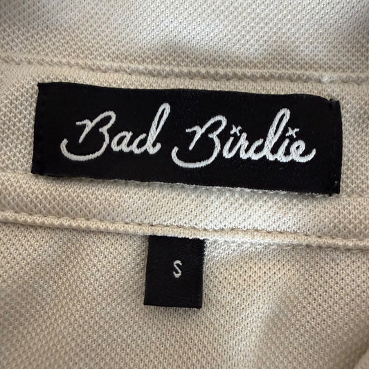 Bad Birdie Golf Polo Shirt Mens S Cream Short Sleeve Performance Athletic Casual