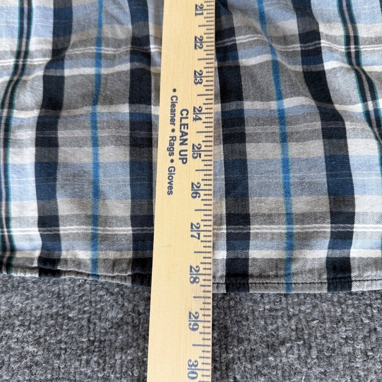 Vans Western Shirt Mens Large Blue Plaid Snap Button Long Sleeve Casual Cowboy