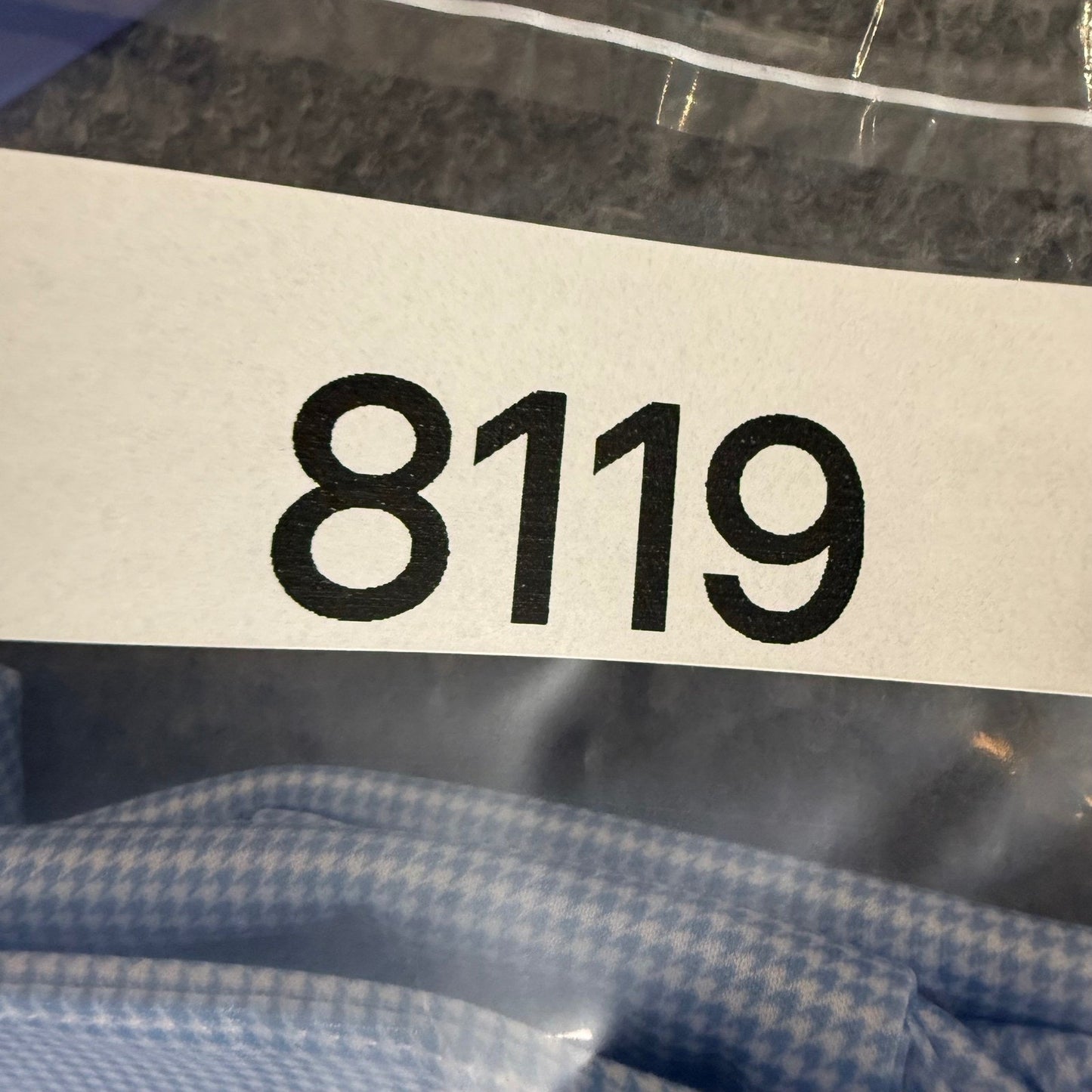 Collars & Co Polo Shirt Men Large Blue Houndstooth Dress Collar Business Stretch