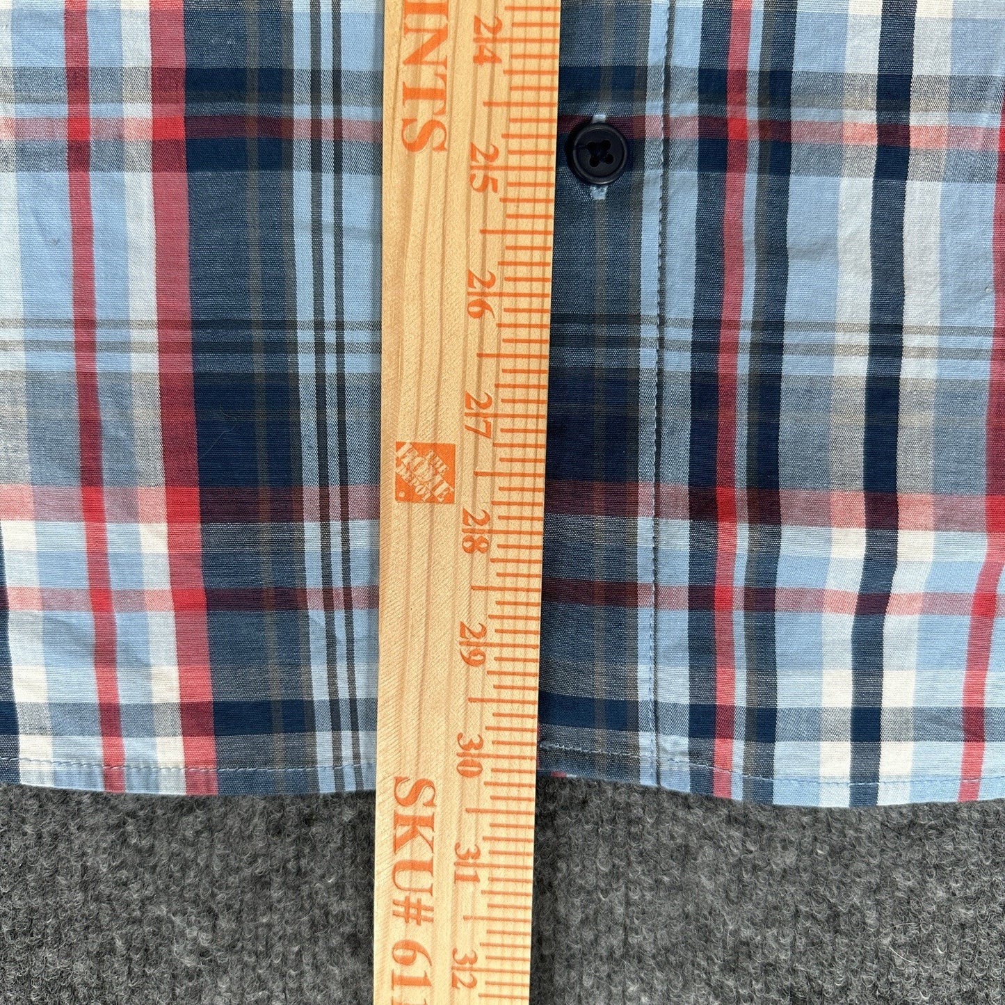 Columbia Shirt Mens Large Blue Plaid Short Sleeve Button Up Pocket Casual Cotton