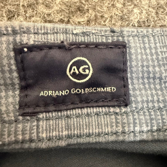 AG Adriano Goldschmied The Tellis Modern Slim Blue Glen Plaid Pants 31x34 Mens