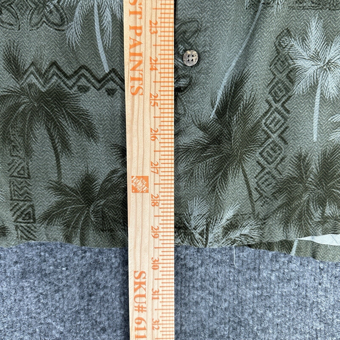Batck Bay Hawaiian Shirt Mens 2XB Green Rayon Palm Tree Short Sleeve Button Up