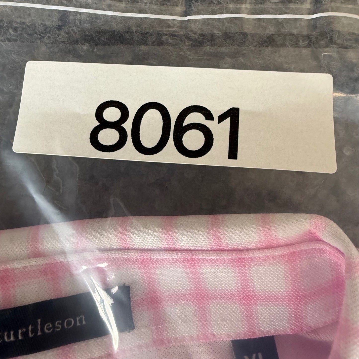 Turtleson Golf Polo Shirt Mens XL Pink Gingham Performance Casual Short Sleeve