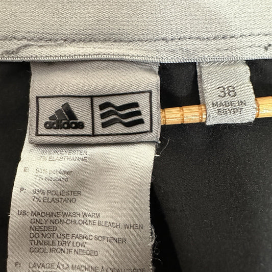 Adidas Short Mens 38 Black Golf Chino Flat Front Performance Stretch Lightweight