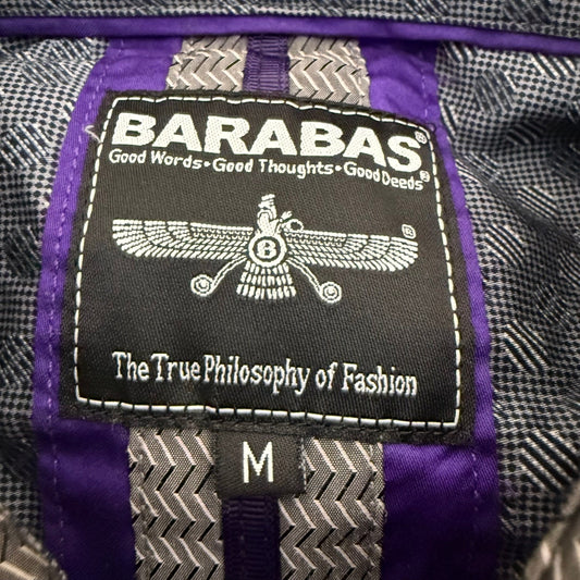 Barabas Shirt Mens Medium Grey Herringbone Long Sleeve Button Down Casual Modern