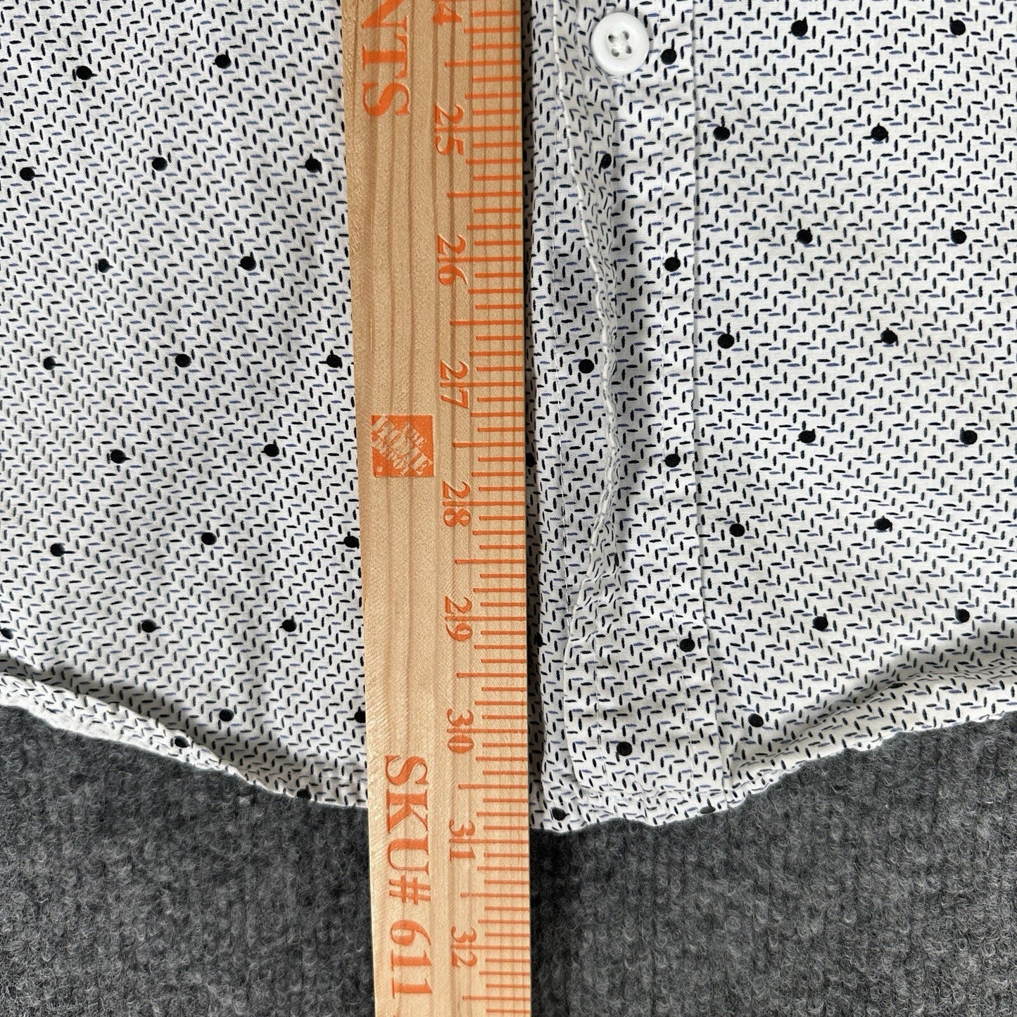 Steve's Jeans Shirt Men 4XL (2XB) White Geometric Short Sleeve Button Up Pockets