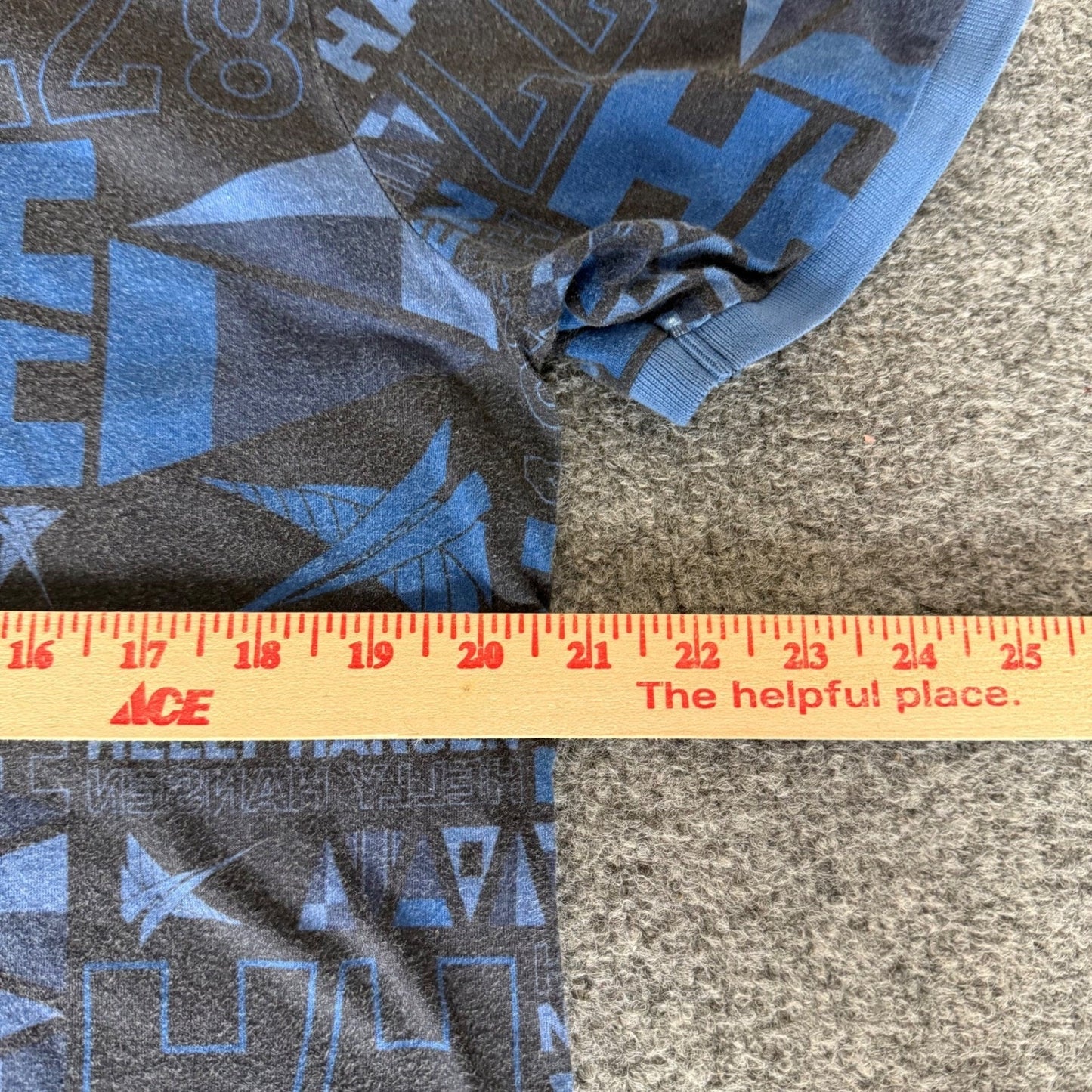 Helly Hansen Polo Shirt Mens Large Blue AOP Short Sleeve Athletic Outdoor Casual