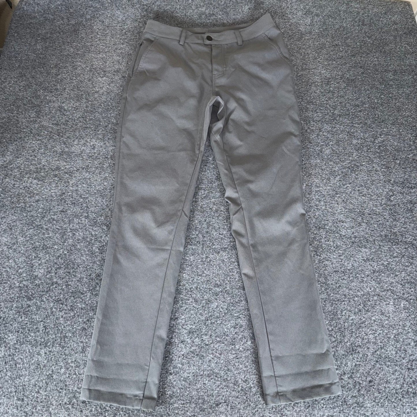 Myles Pants Mens 30x30 Gray Athletic Slim Performance Stretch Casual Everyday