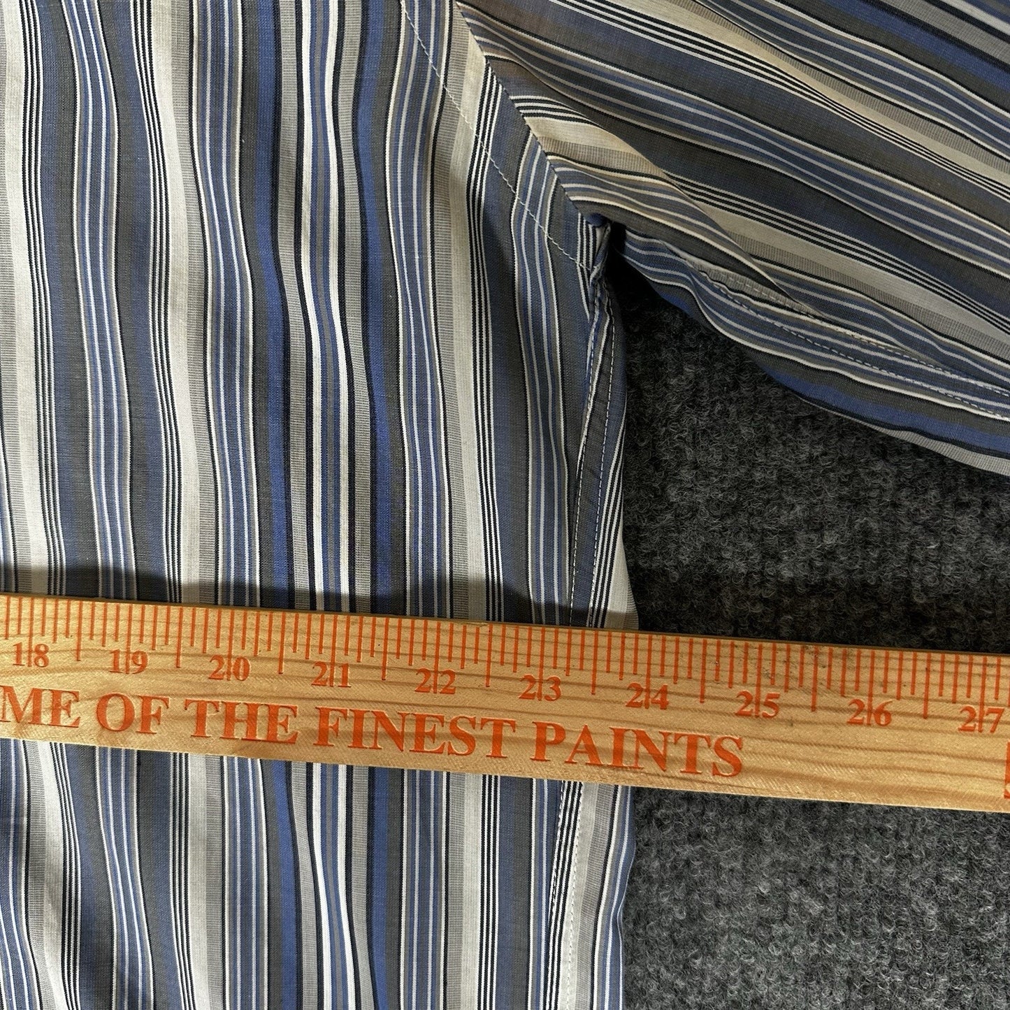 Faconnable Shirt Mens Large Blue Striped Casual Button Up Long Sleeve Adult