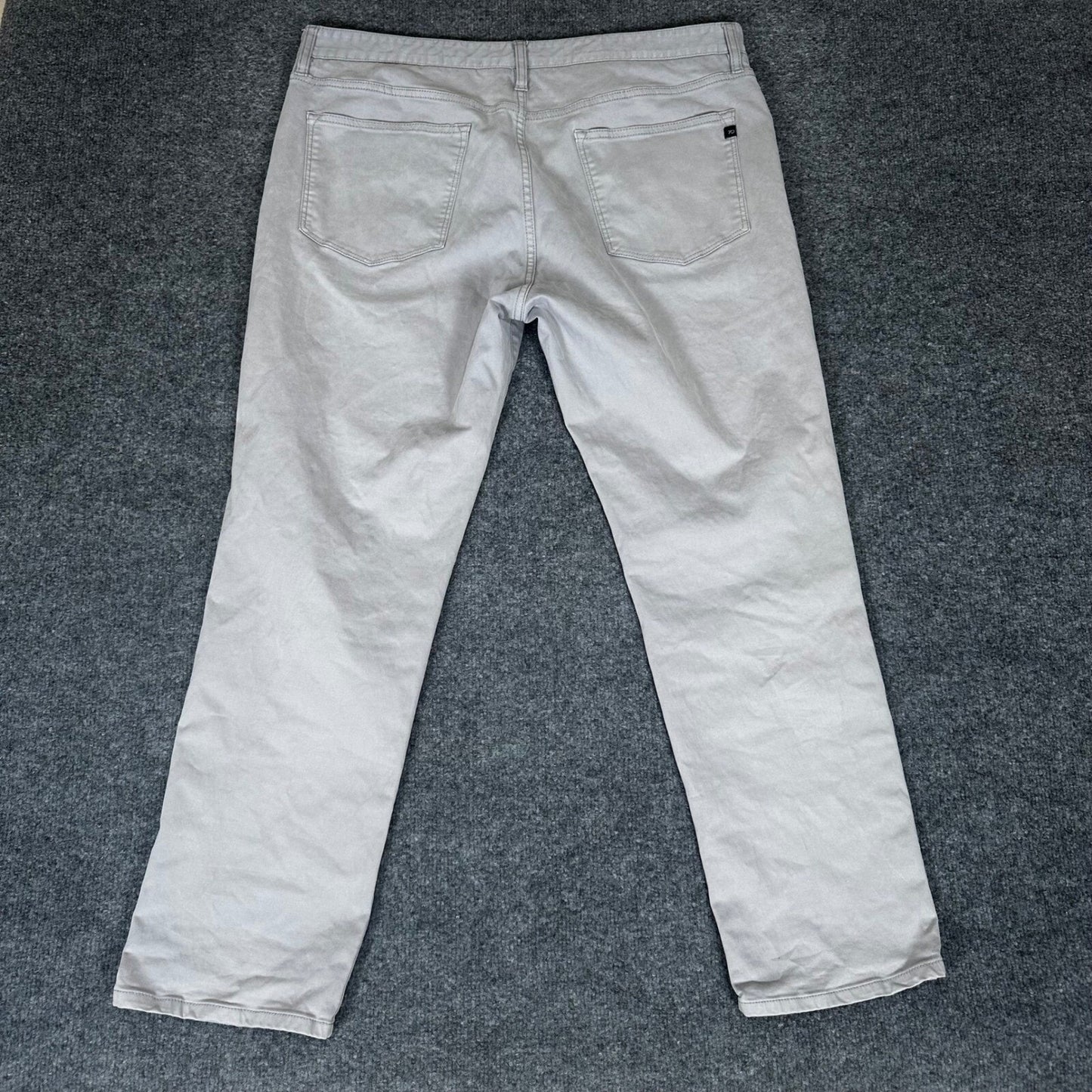 7 Diamonds Clifton Slim Straight Leg Pants Casual Chino Grey 38x30