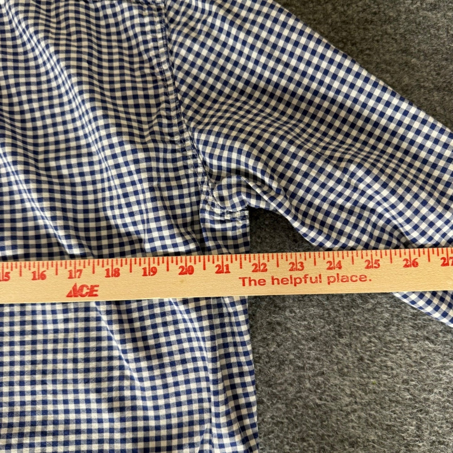 J.Crew Mens Large Lightweight Cotton Gingham Button Down Shirt Blue Long Sleeve