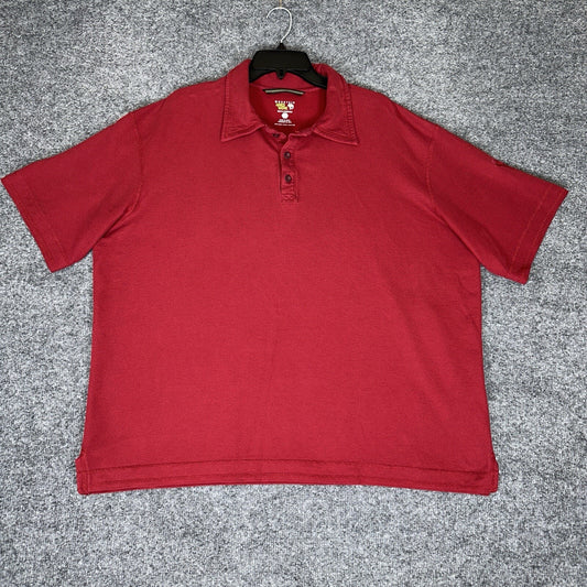 Mountain Hardwear Polo Shirt Mens 2XL (L) Red Solid Short Sleeve Casual Adult