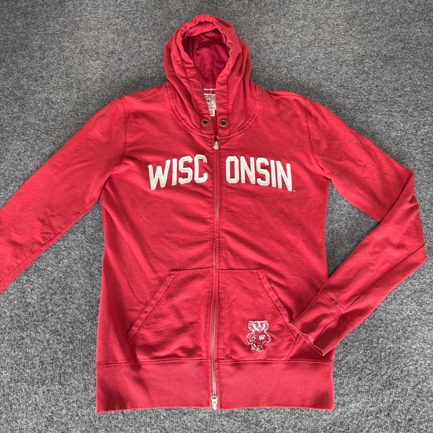Wisconsin Badgers Jacket Men Large Red Full Zip 47 Brand NCAA College Sweatshirt