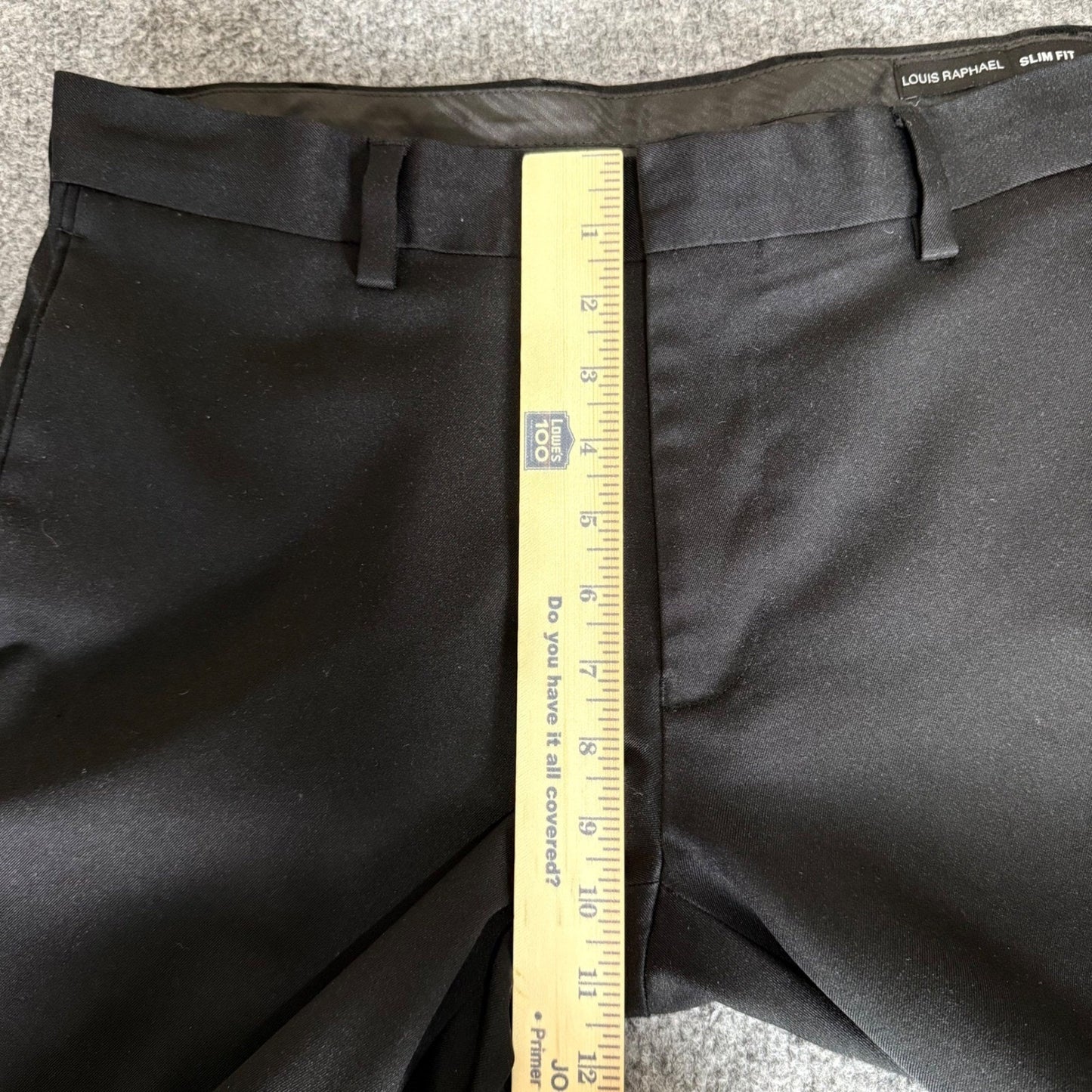 Louis Raphael Mens Slim Fit Dress Pants Black 34x30 Office Business Slacks