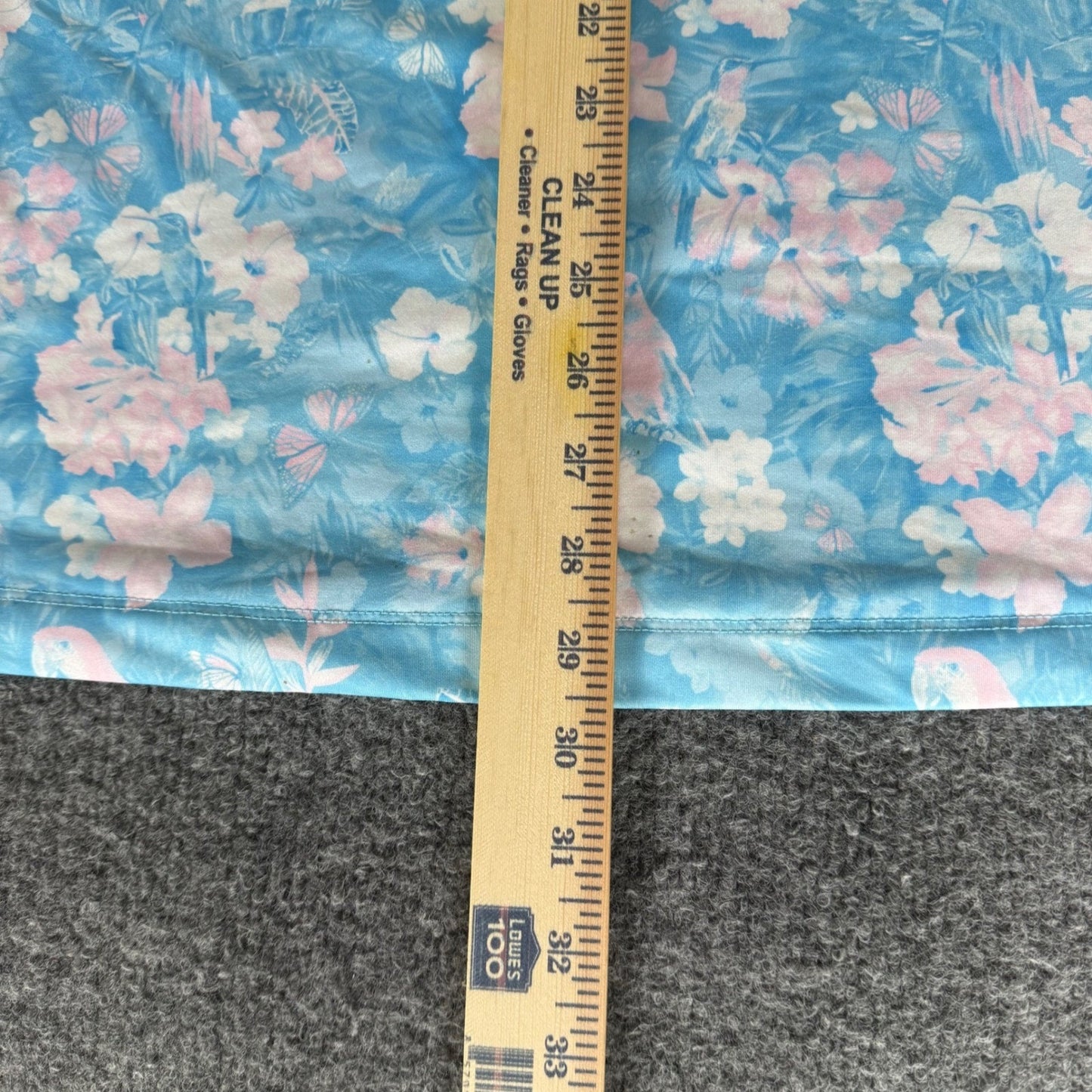 Bad Birdie Golf Polo Shirt Men Large Blue Pink Floral Parrot Short Sleeve Casual