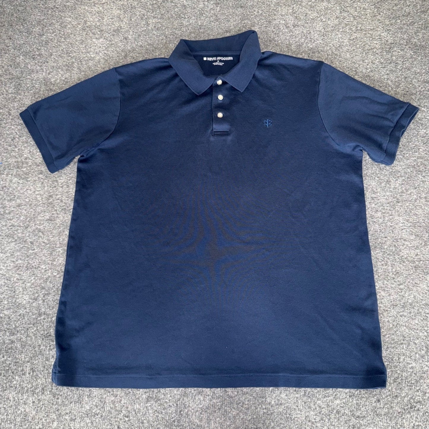 Reyn Spooner Mens Navy Blue 100% Pima Cotton Short Sleeve Polo Shirt Size Medium