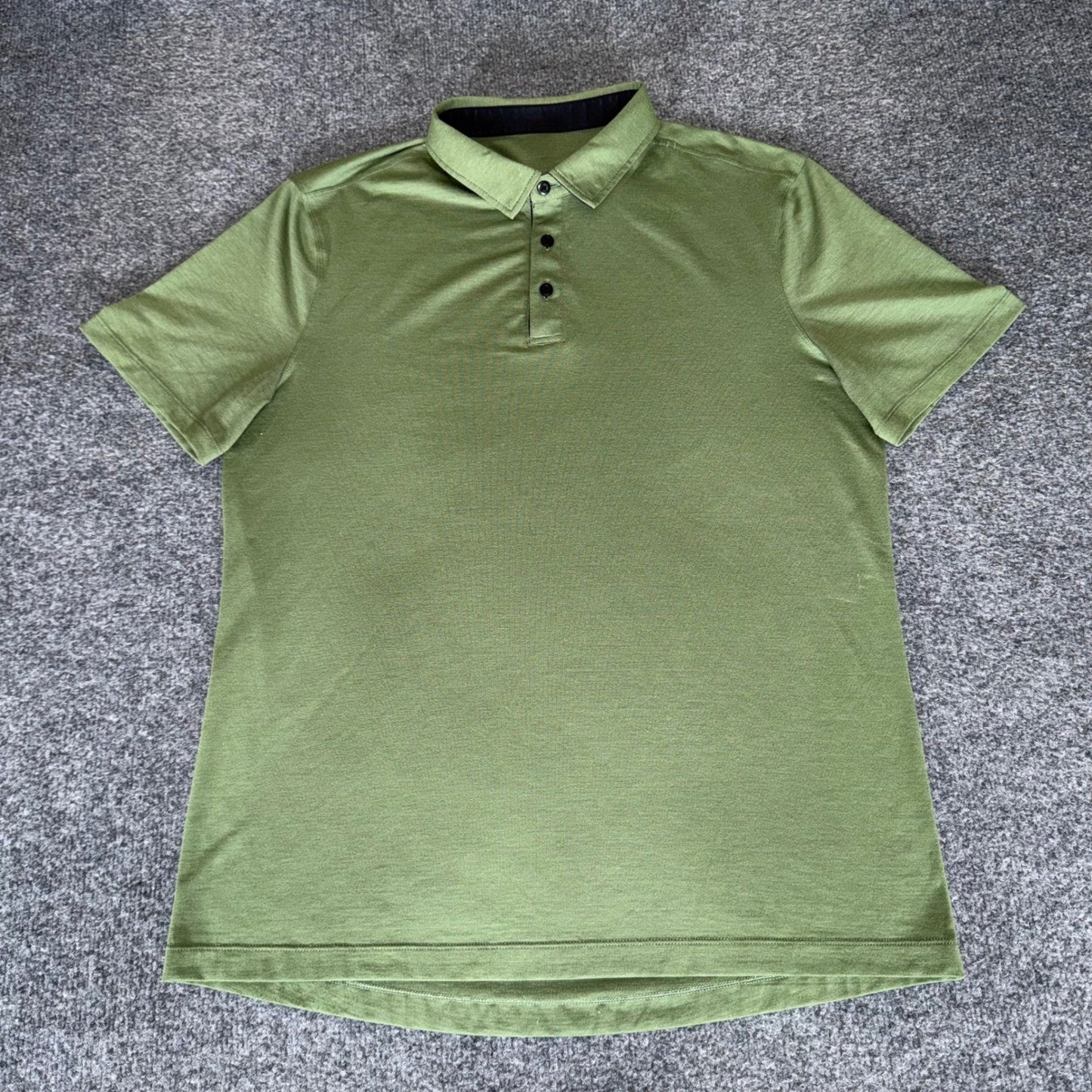 Lululemon Polo Shirt Mens Large Green Golf Short Sleeve Casual Activewear Preppy