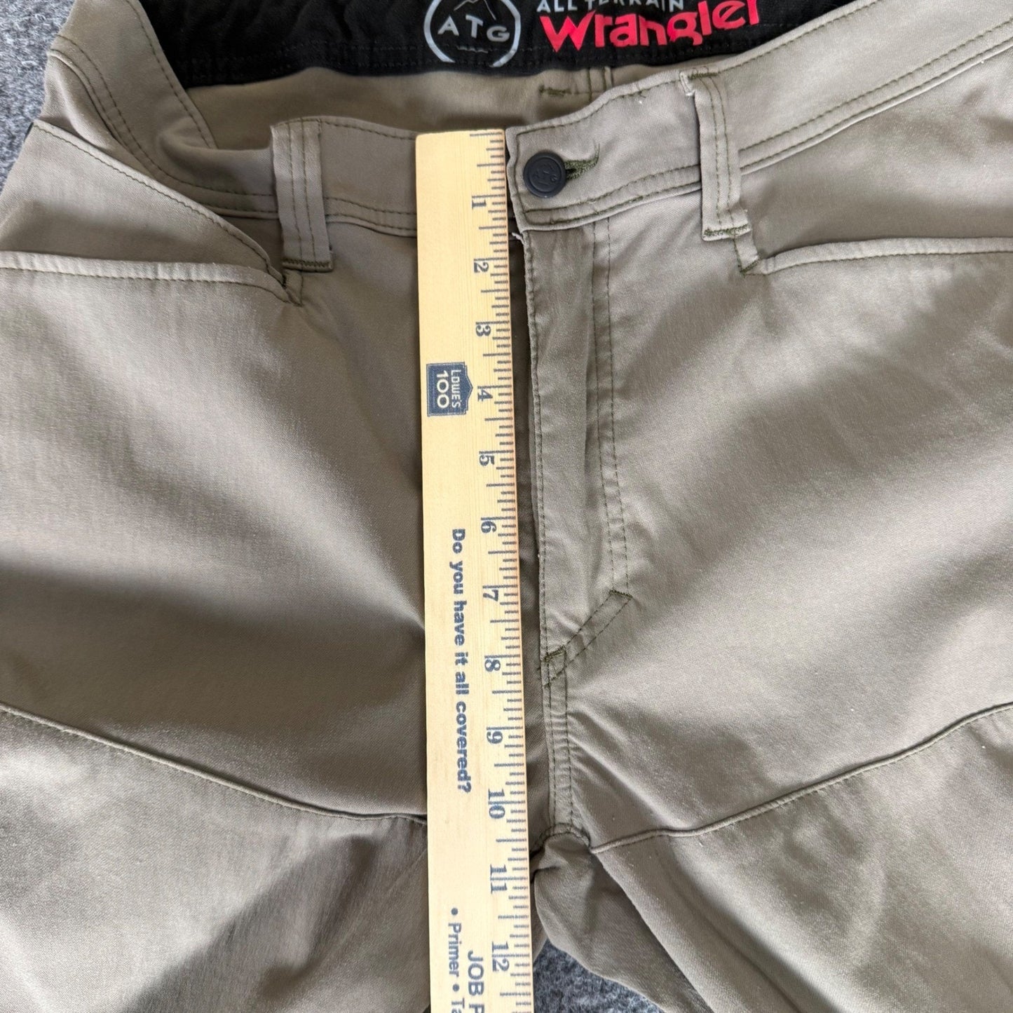 Wrangler ATG Mens 34x32 Tan All Terrain Gear Pant Outdoor Hiking Utility Stretch