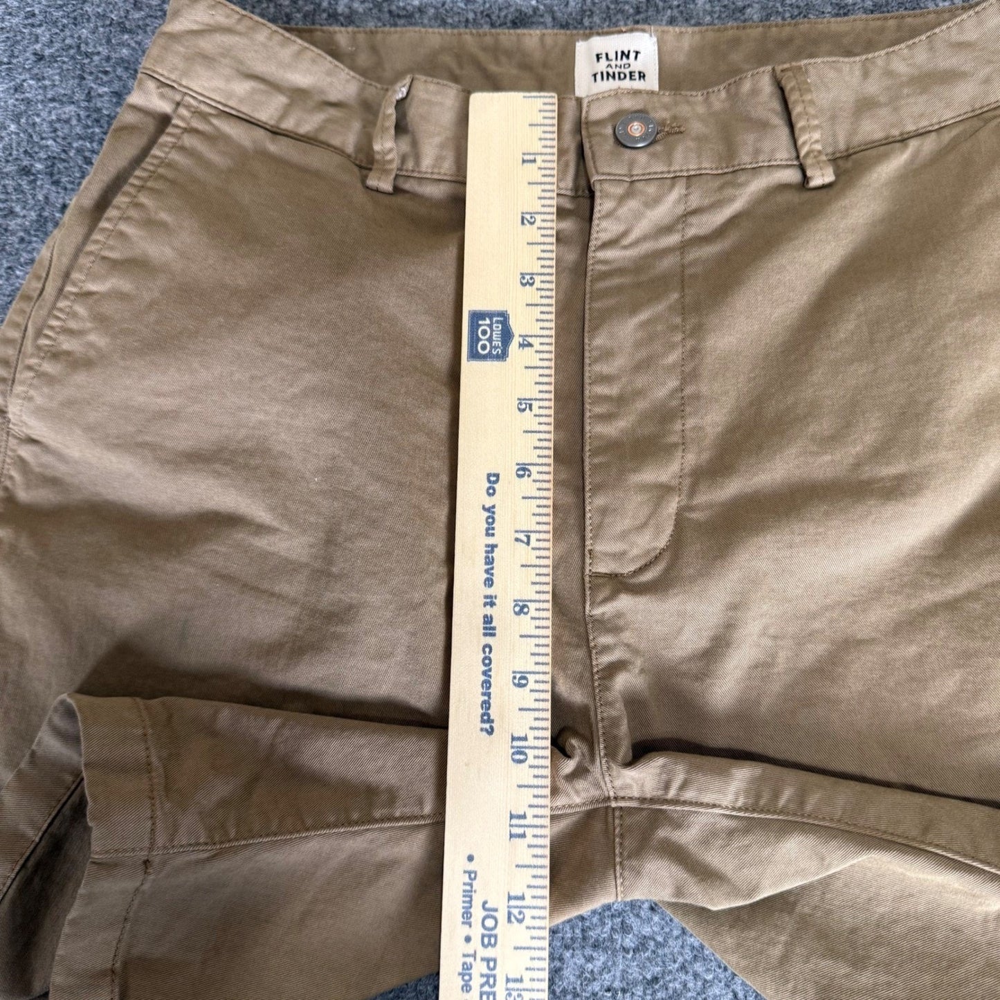Flint and Tinder Mens 31 Shorts Brown Chino Casual Everyday Comfort Cotton Twill