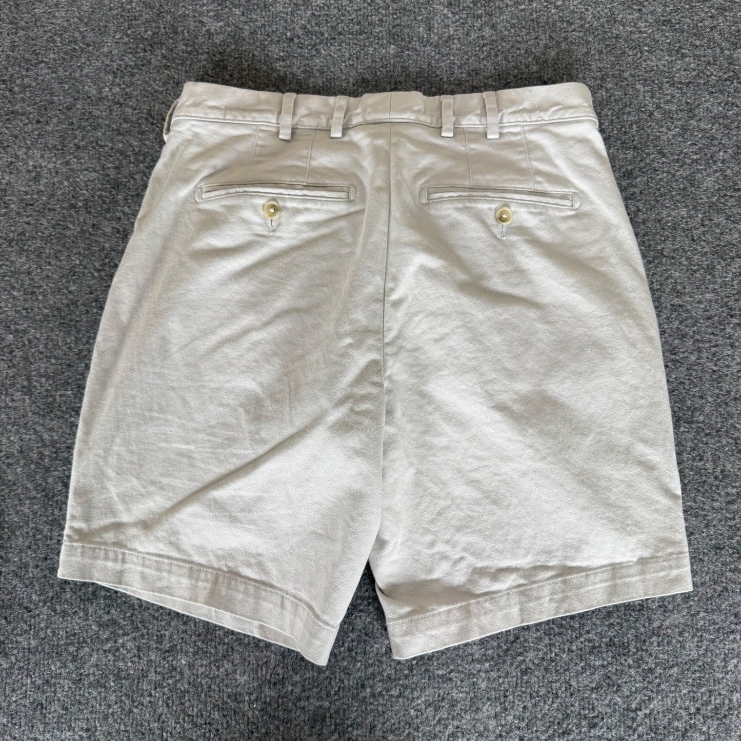 Peter Millar Pilot Twill Short Mens 30 Beige Chino Pima Cotton Flat Front Casual