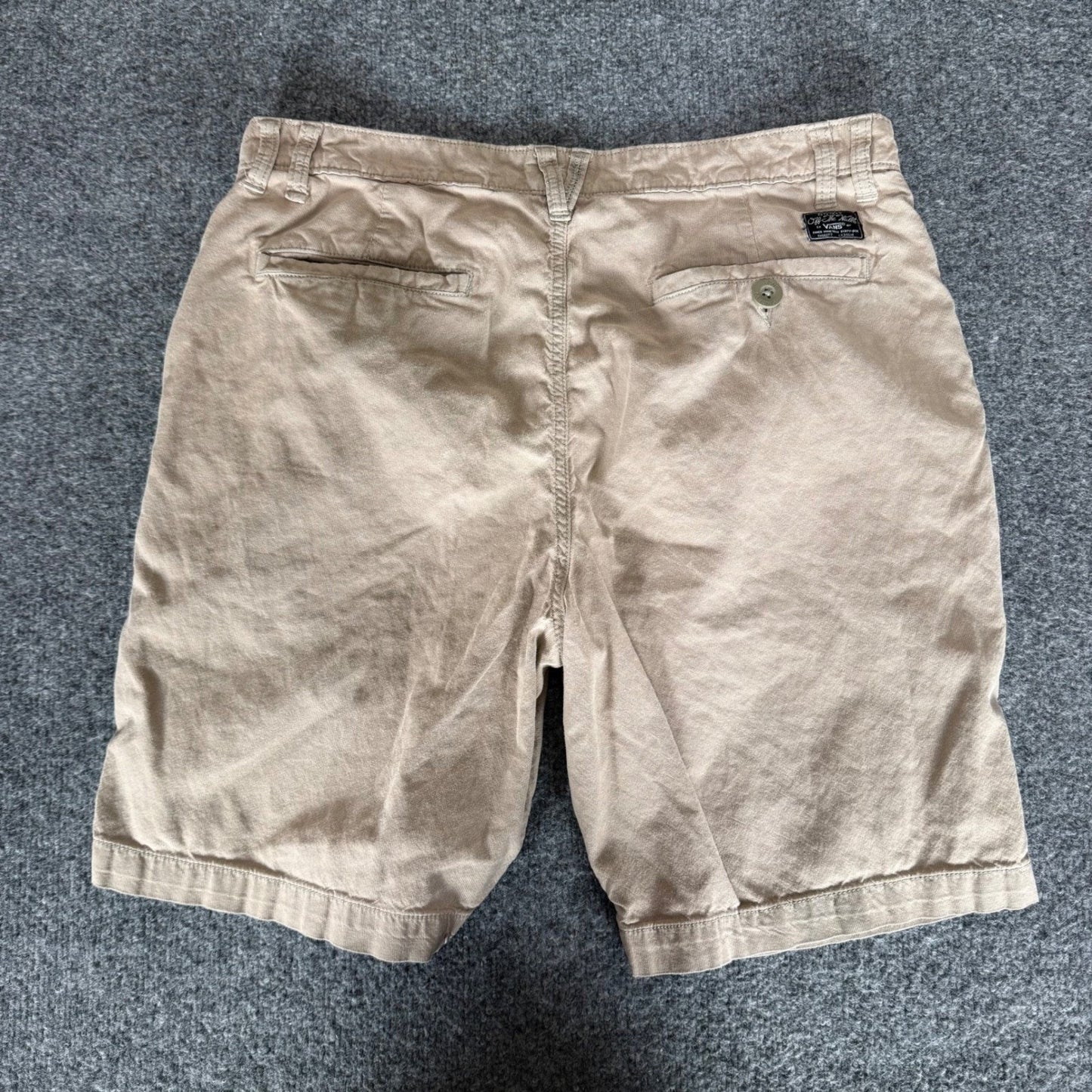 Vans Mens Beige Chino Short Size 34 Skate Casual Off The Wall Streetwear Comfort