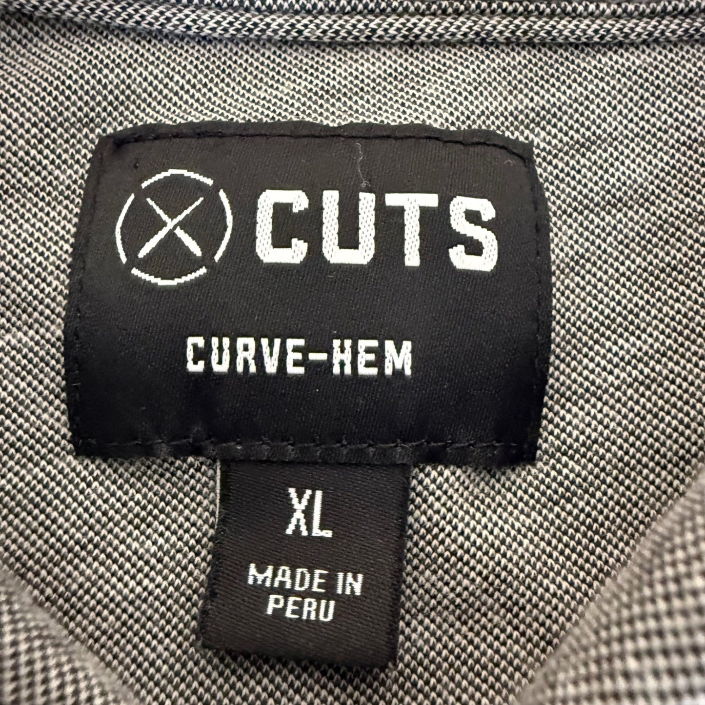 Cuts Curve Hem Polo Shirt Mens XL Gray Pima Cotton Short Sleeve Casual Modern