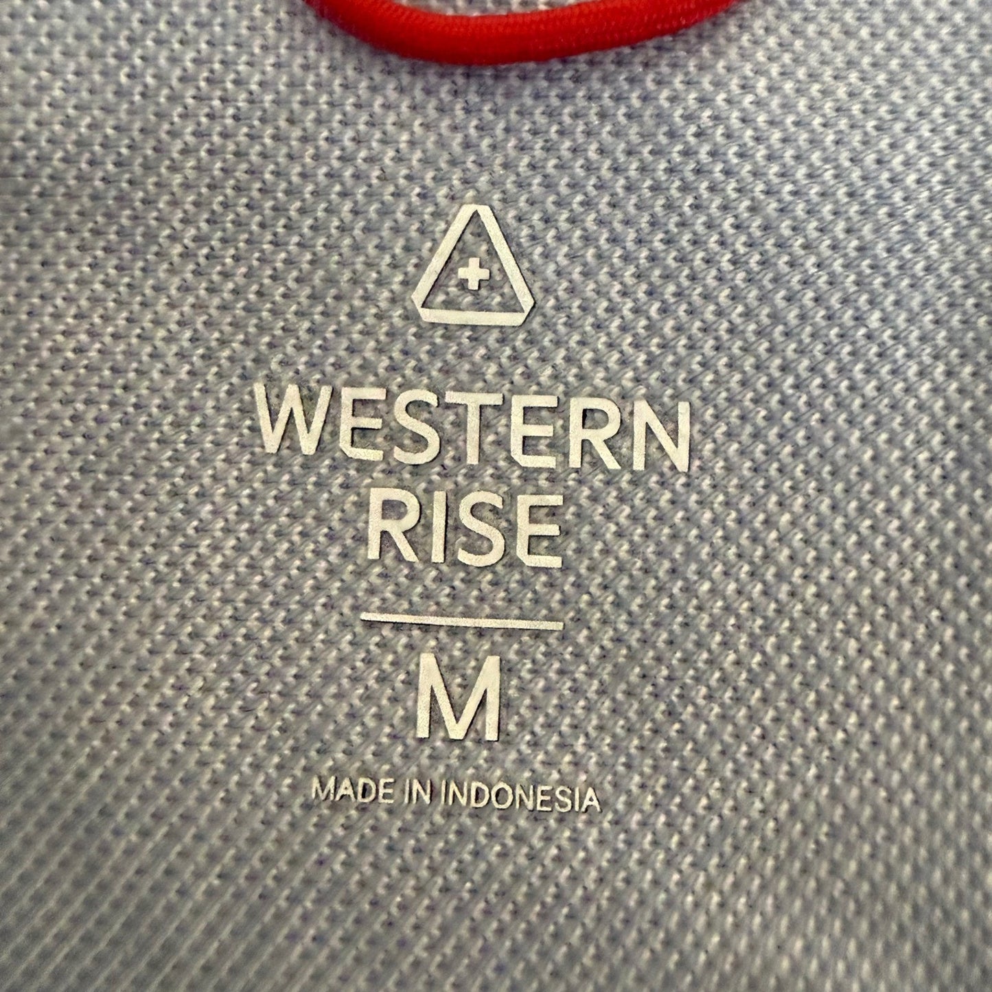 Western Rise Polo Shirt Mens Medium Blue Wool Blend Short Sleeve Performance Top