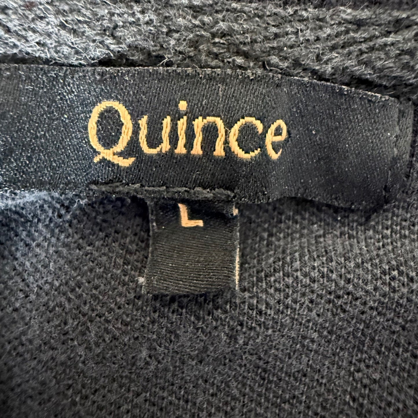 Quince Mens Organic Cotton Stretch Polo Shirt Black Short Sleeve Large Casual