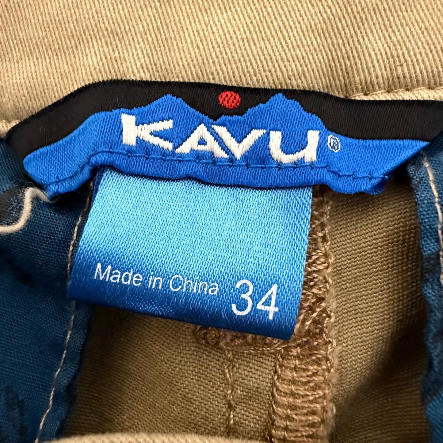 Kavu Shorts Mens 34 (Fits 36) Beige Chino Casual Cotton Outdoor Hiking Travel