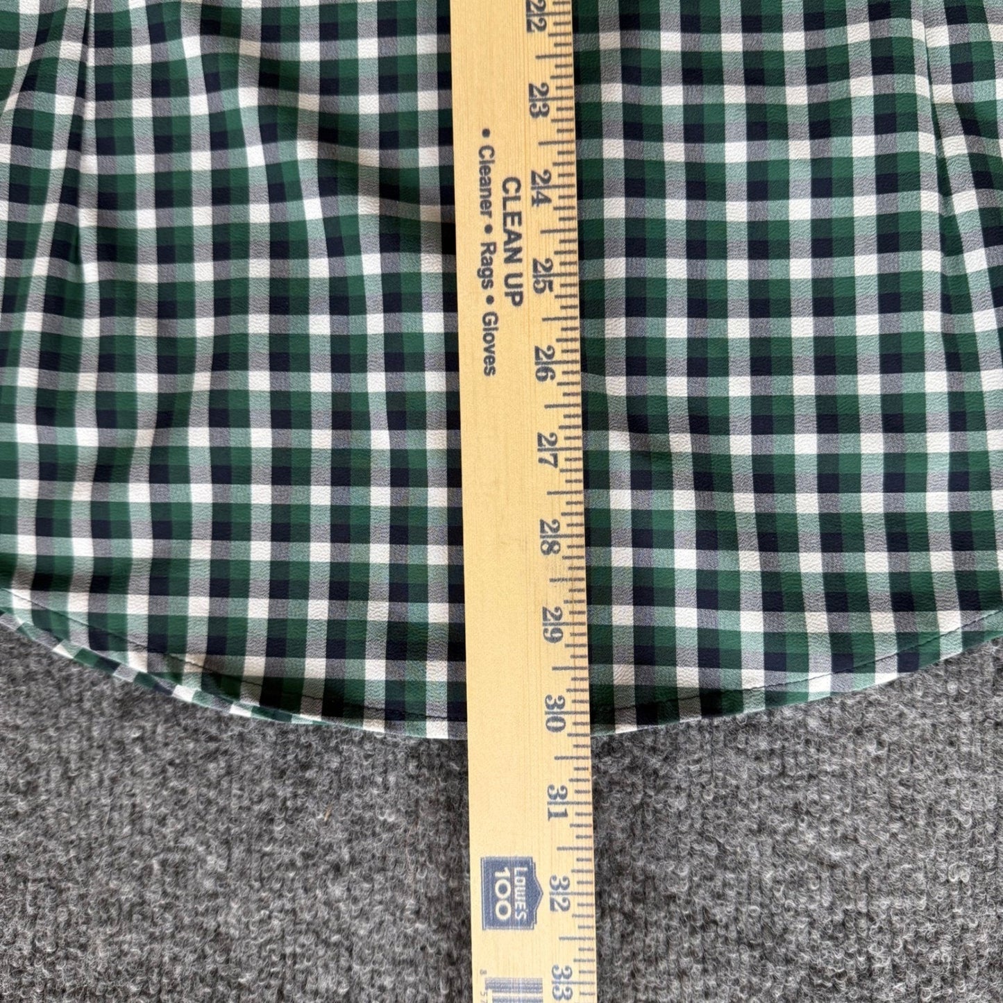 Mizzen+Main Shirt Mens Medium Green Blue Plaid Stretch Slim Fit Button Up Casual