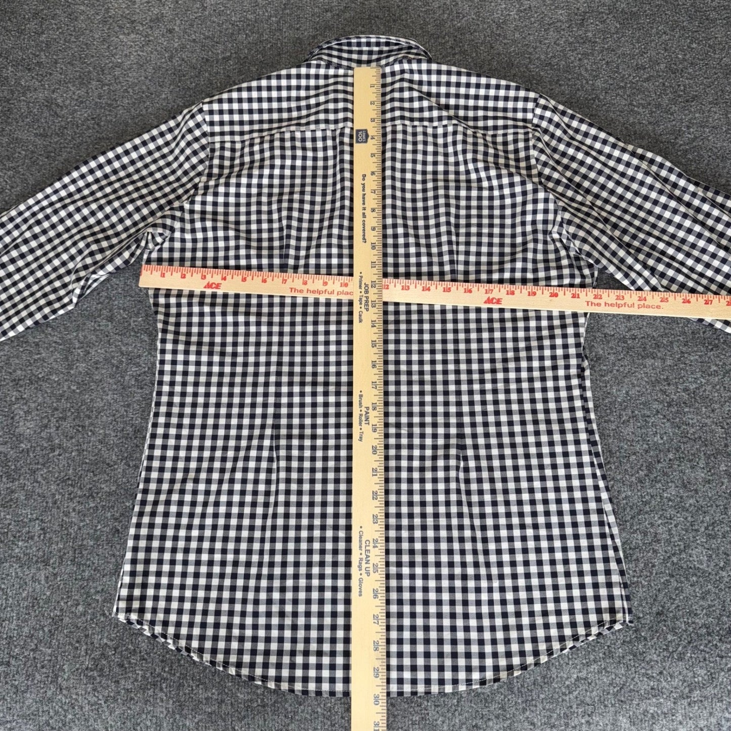 Mizzen+Main Gingham Shirt Mens L Trim Fit Button Up Stretch Casual Performance