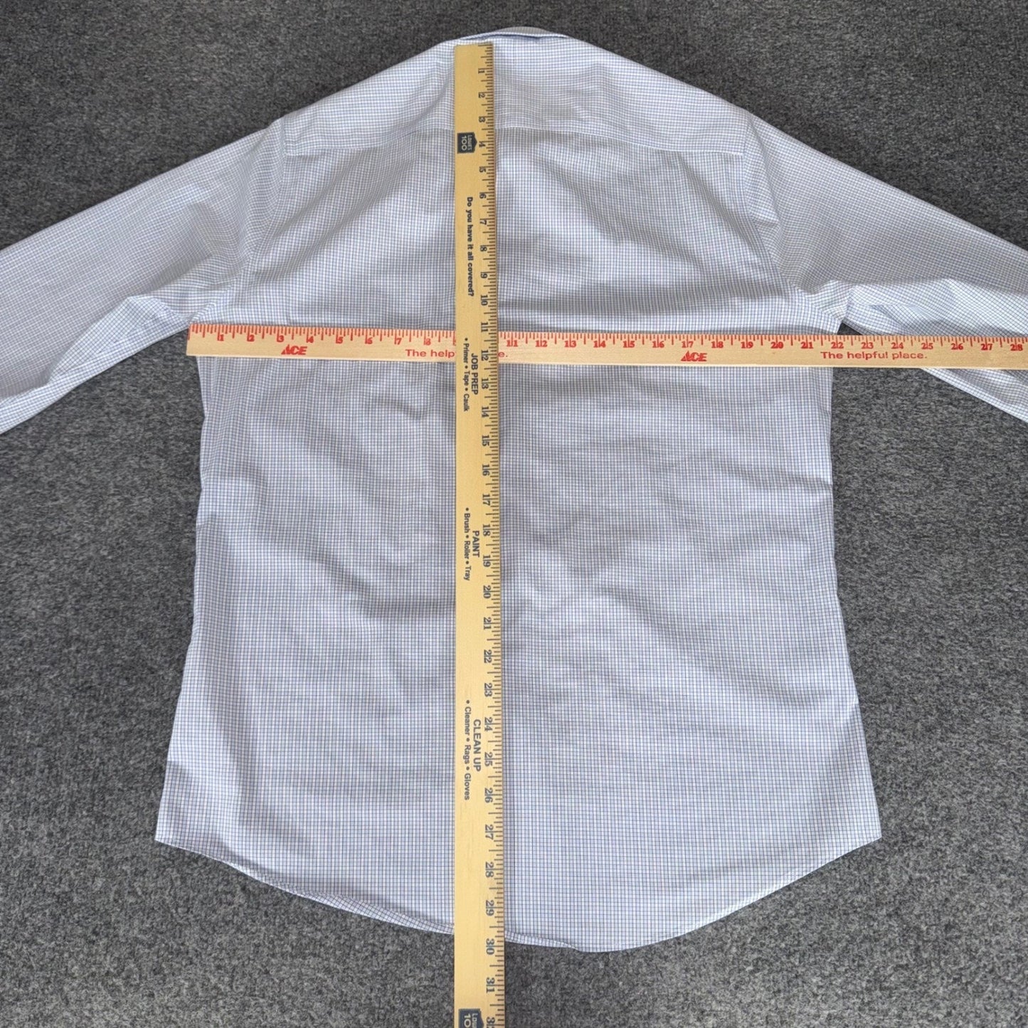 Twillory Performance Dress Shirt Mens 15.5 34-35 Tailored Fit Blue Micro Check