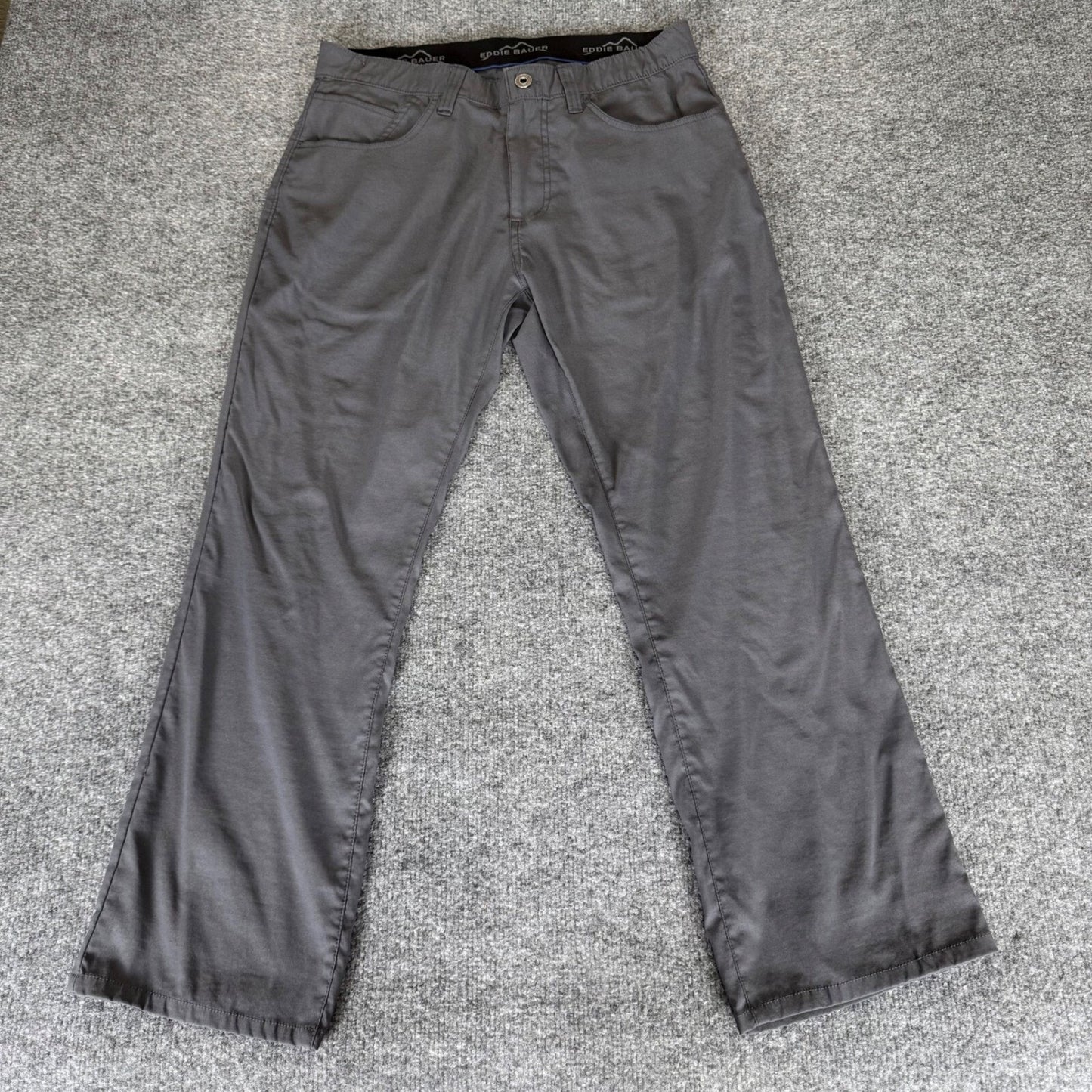 Eddie Bauer Adventure Trek Pants Mens 32x27 Gray Nylon Casual Outdoor Hiking