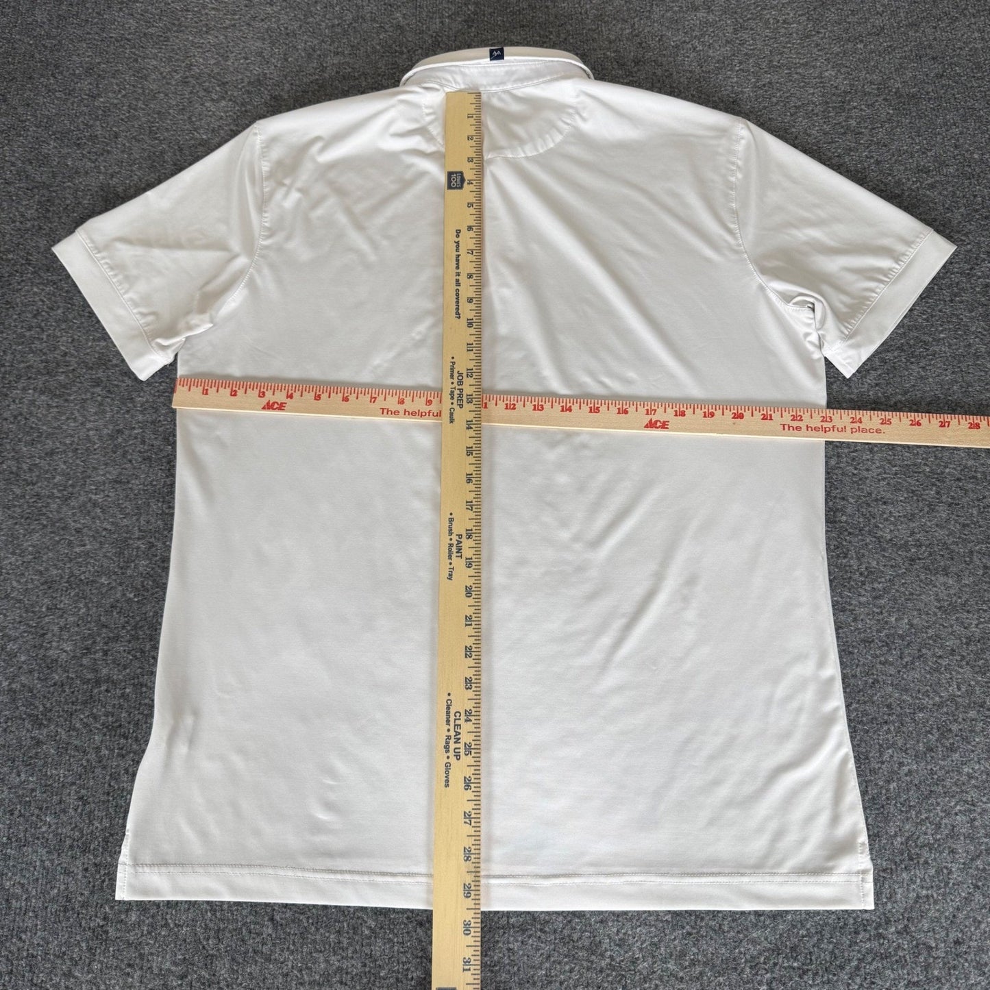 Mizzen+Main Versa Polo Shirt Mens Large White Trim Fit Performance Golf Stretch