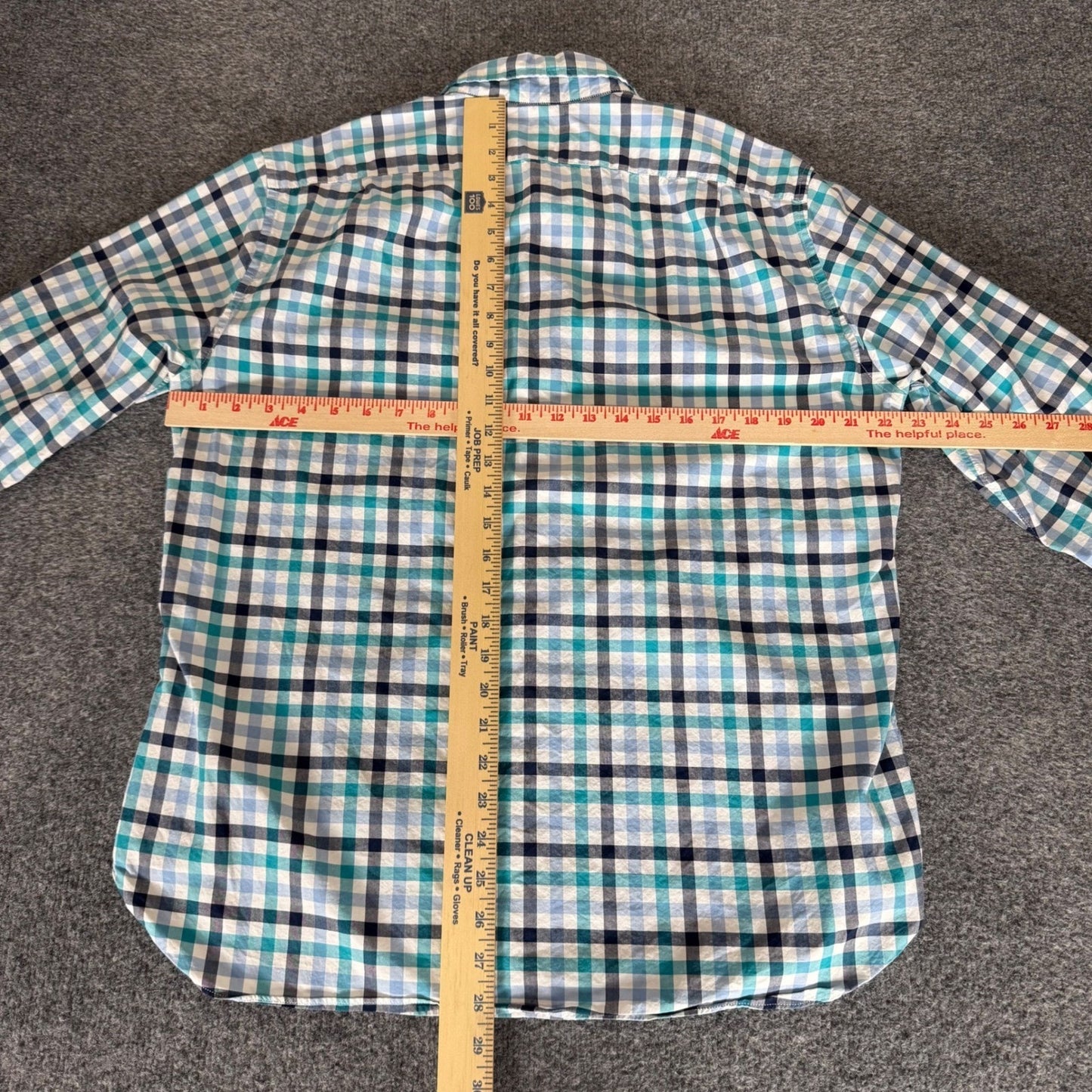 J.Crew Mens Large Slim Fit Plaid Button Up Shirt Blue Cotton Long Sleeve Casual