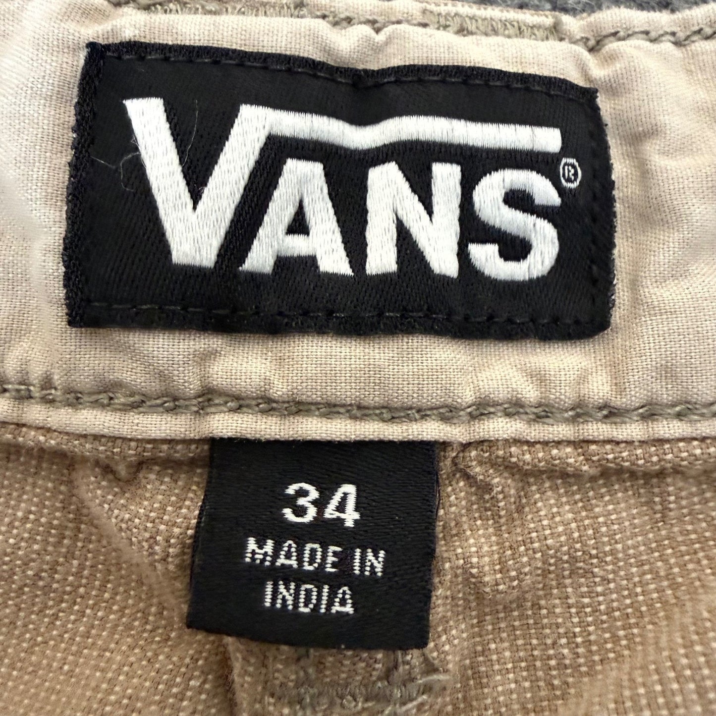 Vans Mens Beige Chino Short Size 34 Skate Casual Off The Wall Streetwear Comfort