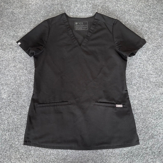 FIGS Casma Scrub Top Shirt Womens XS Black Medical Uniform Nursing Dental Clinic