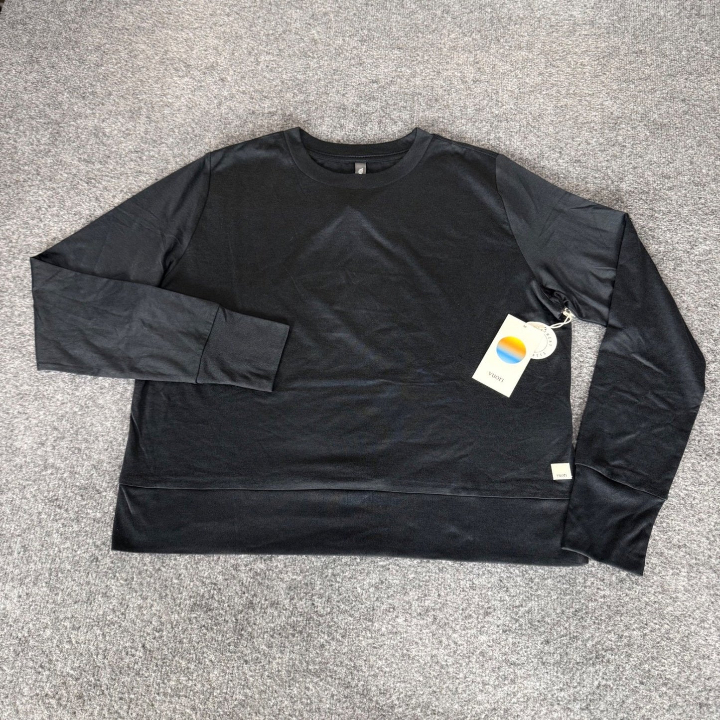 Vuori Daydream Crew Womens XL Black Heather VW133 Long Sleeve Sweatshirt NWT