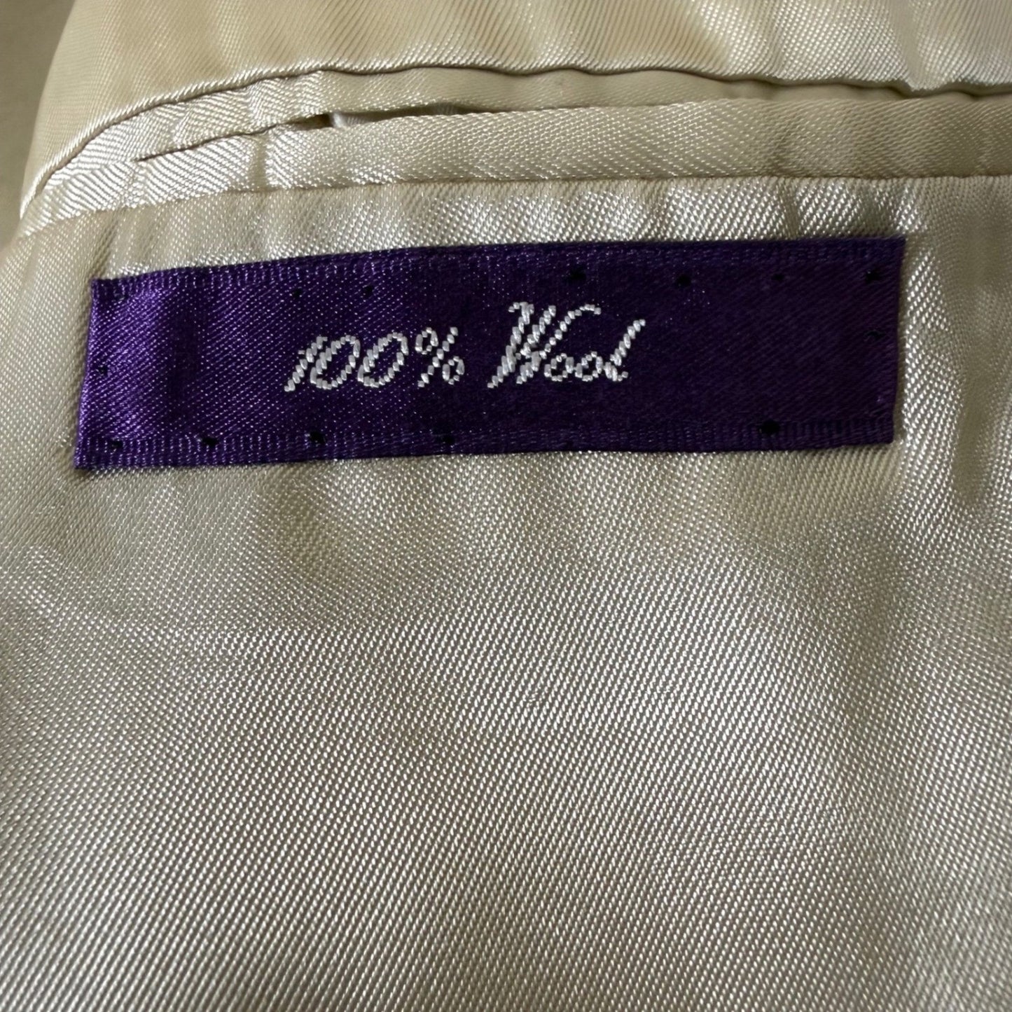 Ralph Lauren Purple Label Douglas Suit Jacket Mens 44L Beige 100% Wool Blazer