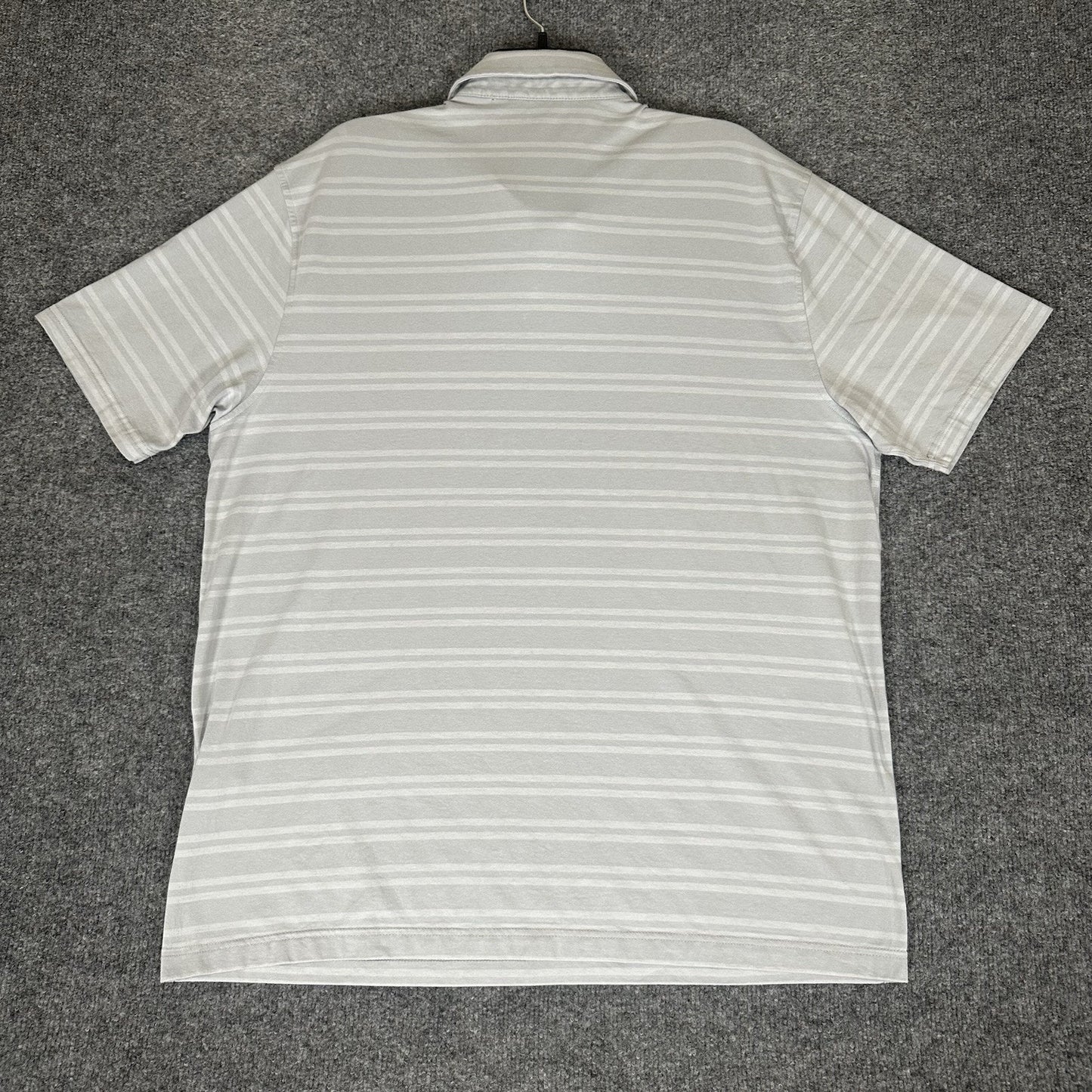 Under Armour Polo Shirt Mens XL Grey Striped Performance Golf Short Sleeve Adult