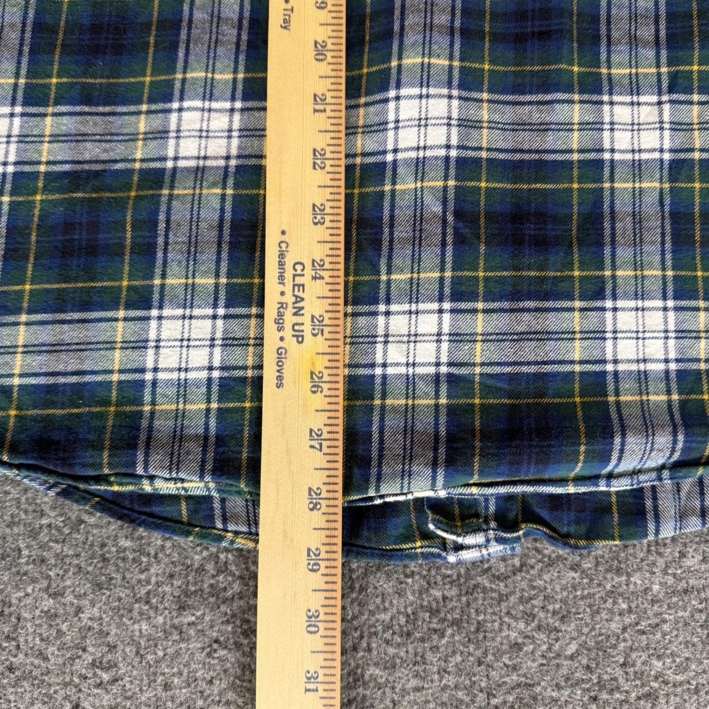 Brooks Brothers 1818 Regent Fit Plaid Flannel Shirt Mens Large Navy Green Cotton
